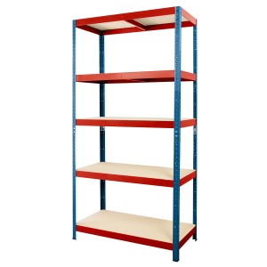 Regał metalowy wciskany 180x90x40 175kg niebiesko-czerwony HDF