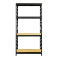 Regał metalowy wciskany R200 180x75x35 200kg czarny HDF - front
