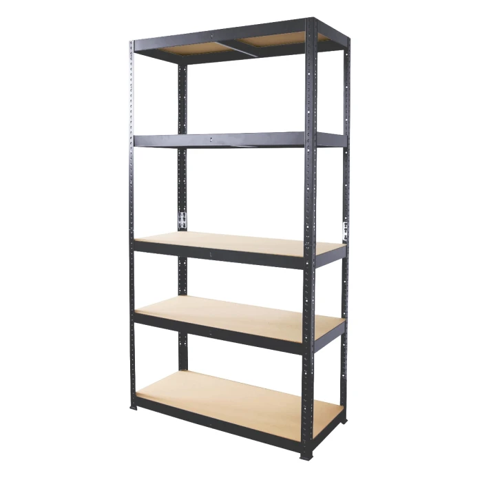 Regał metalowy RZP250 179x90x45 250kg grafitowy MDF - skos