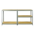 Regał metalowy wciskany R100 180x80x40 100kg ocynk HDF - front regał złożony na stoł