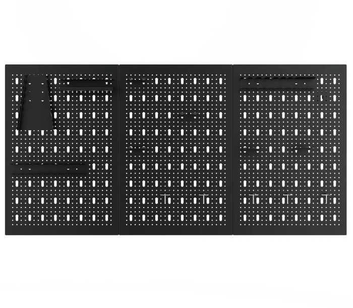 Tablica narzędziowa SC2 60x120 + haczyki i zawieszki (14 sztuk) czarna - front