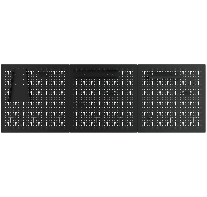 Tablica narzędziowa SC3 40x120 + haczyki i zawieszki (15 sztuk) czarna - front