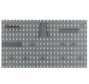 Tablica narzędziowa SC6 63x112,5 + haczyki i zawieszki (17 sztuk) szara