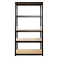 Regał metalowy wciskany RZP 179x75x35 100kg czarny HDF - 5 półek - front