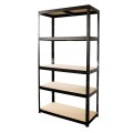 Regał metalowy wciskany RZP 179x75x35 100kg czarny HDF - 5 półek - skos