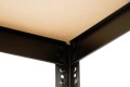 Regał metalowy wciskany RZP 179x75x35 100kg czarny HDF - noga z półką