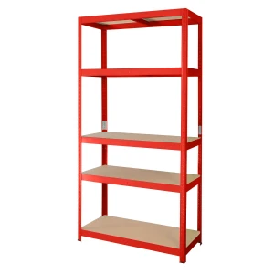 Regał metalowy wciskany P2P R350 180x90x40 350kg czerwony MDF