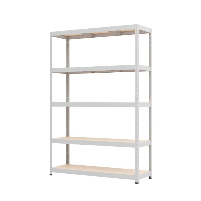 Regał metalowy wciskany P2P R265 180x120x40 265kg szary MDF - 5 półek - skos