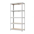 Regał metalowy wciskany P2P R350 180x90x40 350kg szary metaliczny MDF 5 pólek - skos
