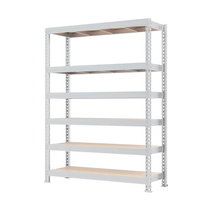 Regał metalowy wciskany Mega-Met 240x180x60 300kg 6 półek ocynk HDF - skos