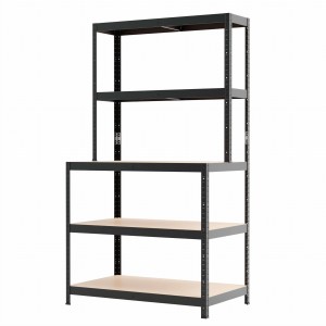 Regał metalowy schodkowy wciskany P2P R200 180x100x30/60 100/200kg grafitowy MDF