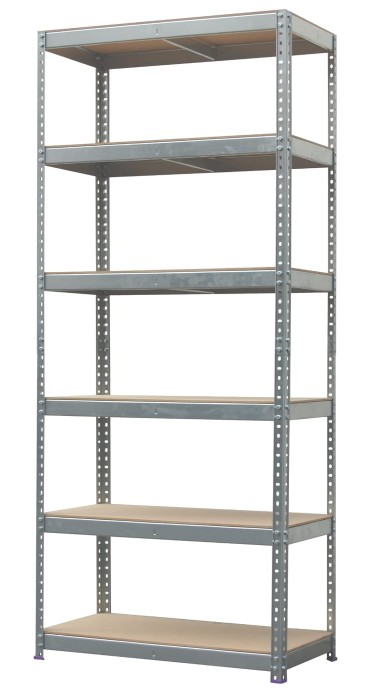 Regał metalowy skręcany STABIL 6 półek 225x90x40 200kg ocynk MDF - skos