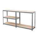 Regał metalowy wciskany 180x90x40 220kg ocynk HDF - złożony jako dwa niskie moduły