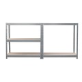 Regał metalowy wciskany 180x90x40 220kg ocynk HDF - złożony jako dwa niskie moduły