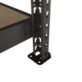 Regał metalowy wciskany Mega-Met 180x160x60 500kg 4 półki grafitowy HDF noga z półką