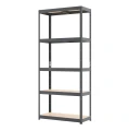 Regał metalowy wciskany RZP R150 179x75x35 150kg grafitowy HDF 5 półek  - skos