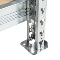 Regał metalowy wciskany Mega-Met 180x160x60 300kg 4 półki HDF ocynk - stopa - mocowanie do podłoża