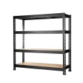 Regał metalowy wciskany Mega-Met 180x160x60 500kg 4 półki grafitowy HDF skos