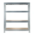 Regał metalowy wciskany Mega-Met 180x180x60 300kg 4 półki HDF ocynk front