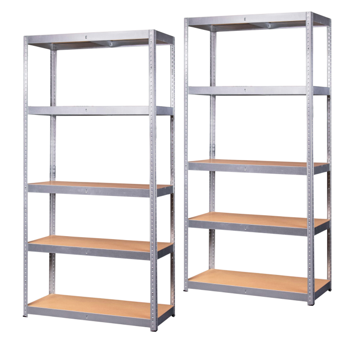 Zestaw regałów metalowych wciskanych RZP 179x90x40 175kg ocynk HDF - 2 sztuki