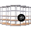 Zestaw regałów metalowych wciskanych RZP 179x90x40 175kg ocynk HDF - 52 sztuki