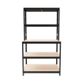 Regał metalowy schodkowy wciskany P2P R200 180x100x30/60 100/200kg grafitowy MDF front