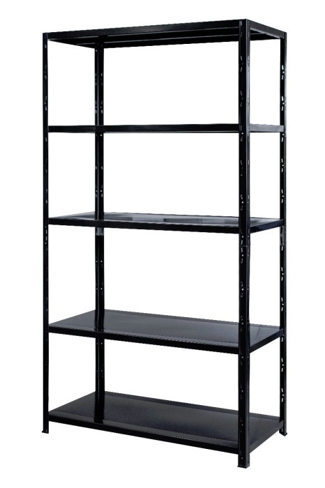 Regał metalowy wciskany BR-WW 185x100x40 100kg czarny - skos