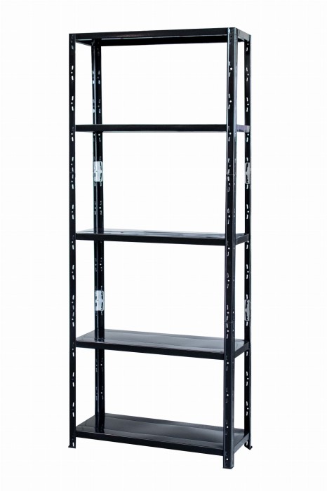 Regał metalowy wciskany BR-WW 180x80x40 70kg czarny 5 półek - skos