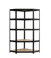 Regał metalowy wciskany narożny P2P R175 180x70x70x40 175kg czarny HDF - front
