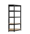 Regał metalowy wciskany narożny P2P R175 180x70x70x40 175kg czarny HDF - bok