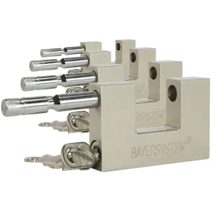 Zestaw kłódek trzpieniowych żelaznych Bayersystem TL-90 - 4 sztuki