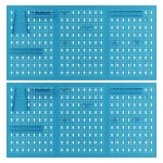 Zestaw tablic narzędziowych SC2 60x120 + haczyki i zawieszki (po 14 sztuk na tablicy) niebieska - 2 sztuki