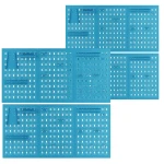 Zestaw tablic narzędziowych SC2 60x120 + haczyki i zawieszki (po 14 sztuk na tablicy) niebieska - 4 sztuki