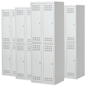 Zestaw szaf skrytkowych ubraniowych BHP z zamkiem kluczowym 4MSS-ECO 180x60x49 - 4 sztuki