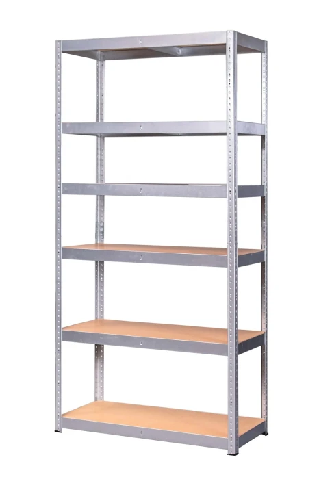 Regał metalowy wciskany RZP220 224x90x40 220kg ocynk HDF 6 półkowy - skos