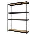 Regał metalowy wciskany P2+NIT R300 180x120x45 czarny HDF - skos