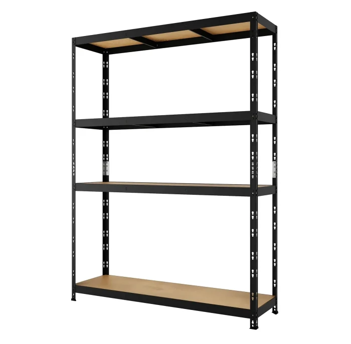 Regał metalowy wciskany P2+NIT R300 180x120x45 czarny HDF - skos