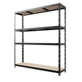 Regał metalowy wciskany P1N 180x180x60 400kg czarny HDF - skos