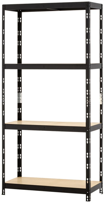 Regał metalowy wciskany P1N 180x90x45 375kg czarny HDF - skos