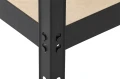 Regał metalowy narożny wciskany P1N 180x80x80x45 375kg czarny HDF - noga nitowana