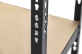 Regał metalowy narożny wciskany P1N 180x80x80x45 375kg czarny HDF - noga nitowana