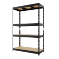 Regał metalowy wciskany P1N 180x120x45 375kg czarny HDF - skos
