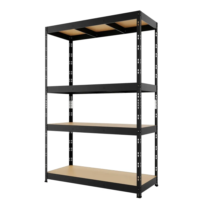 Regał metalowy wciskany P1N 180x120x45 375kg czarny HDF - skos