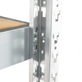 Regał metalowy wciskany Mega-Met 200x120x50  300kg 5 półek HDF ocynk - noga z półką