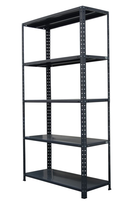 Regał metalowy skręcany BR15 185x100x50 100kg grafit 5 półek - skos