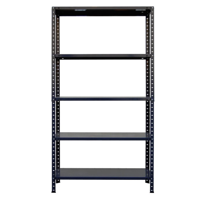 Regał metalowy skręcany BR16 185x120x30 80kg grafit 5 półek - front