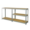 Regał metalowy wciskany BEST 180x80x40 175kg ocynk HDF - złożony jako dwa niskie moduły