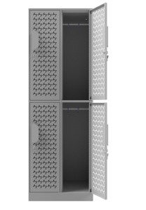 Szafka skrytkowa ubraniowa BHP z perforacją 4MSS MET M 180x60x49 4 skrytki szara