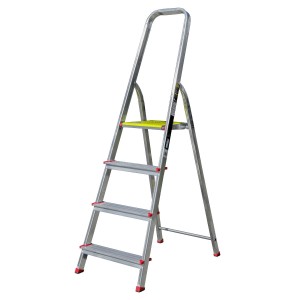 Drabina aluminiowa Bayersystem BS-DA4 150kg czerwone elementy plastikowe