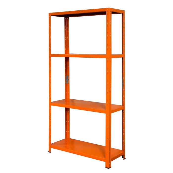 Regał metalowy wciskany BR-WW 150x75x30 50kg pomarańczowy - skos